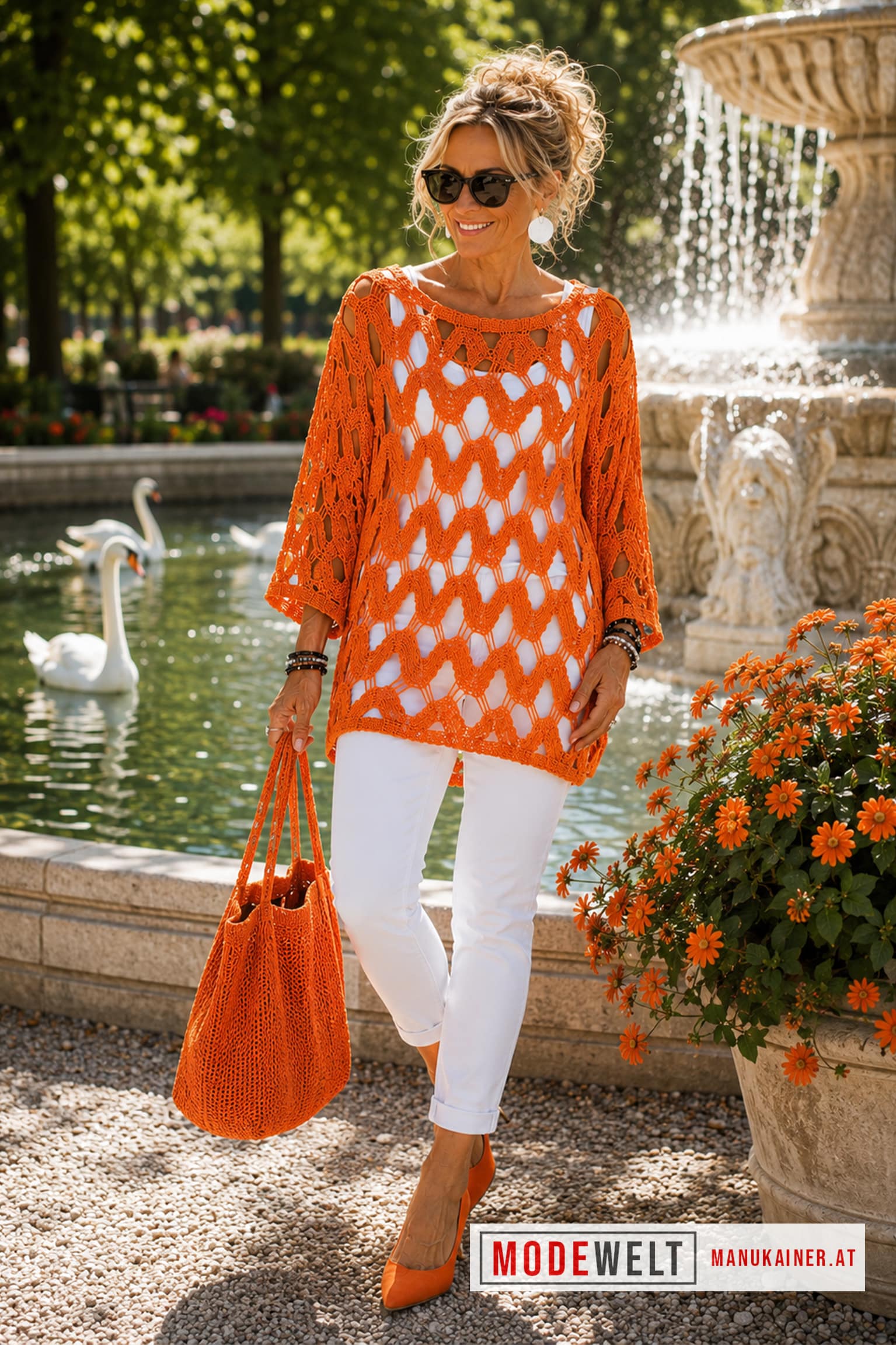 NetzPulli BellaDonna Orange |Gr. UNI 36-48|, Anr.: 4321 – Bild 4