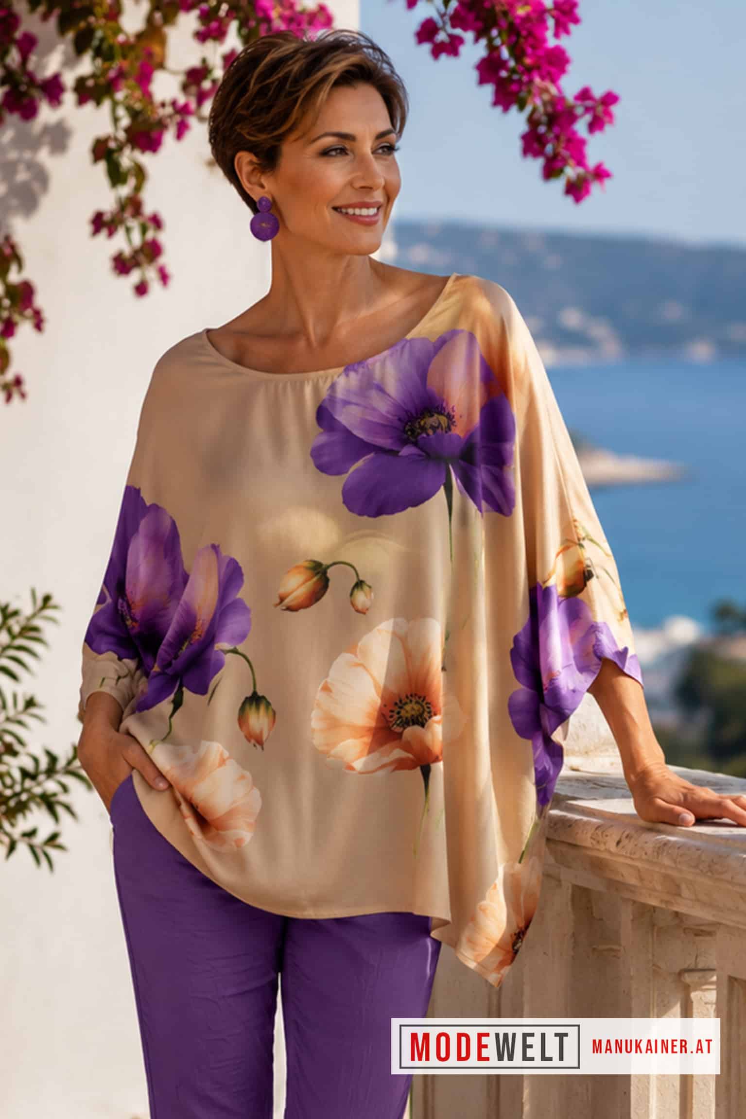 SeidenfeelBlusenShirt Bellissima Lila Dreams |Gr. UNI 38-48+|, Anr.: 4324 – Bild 7