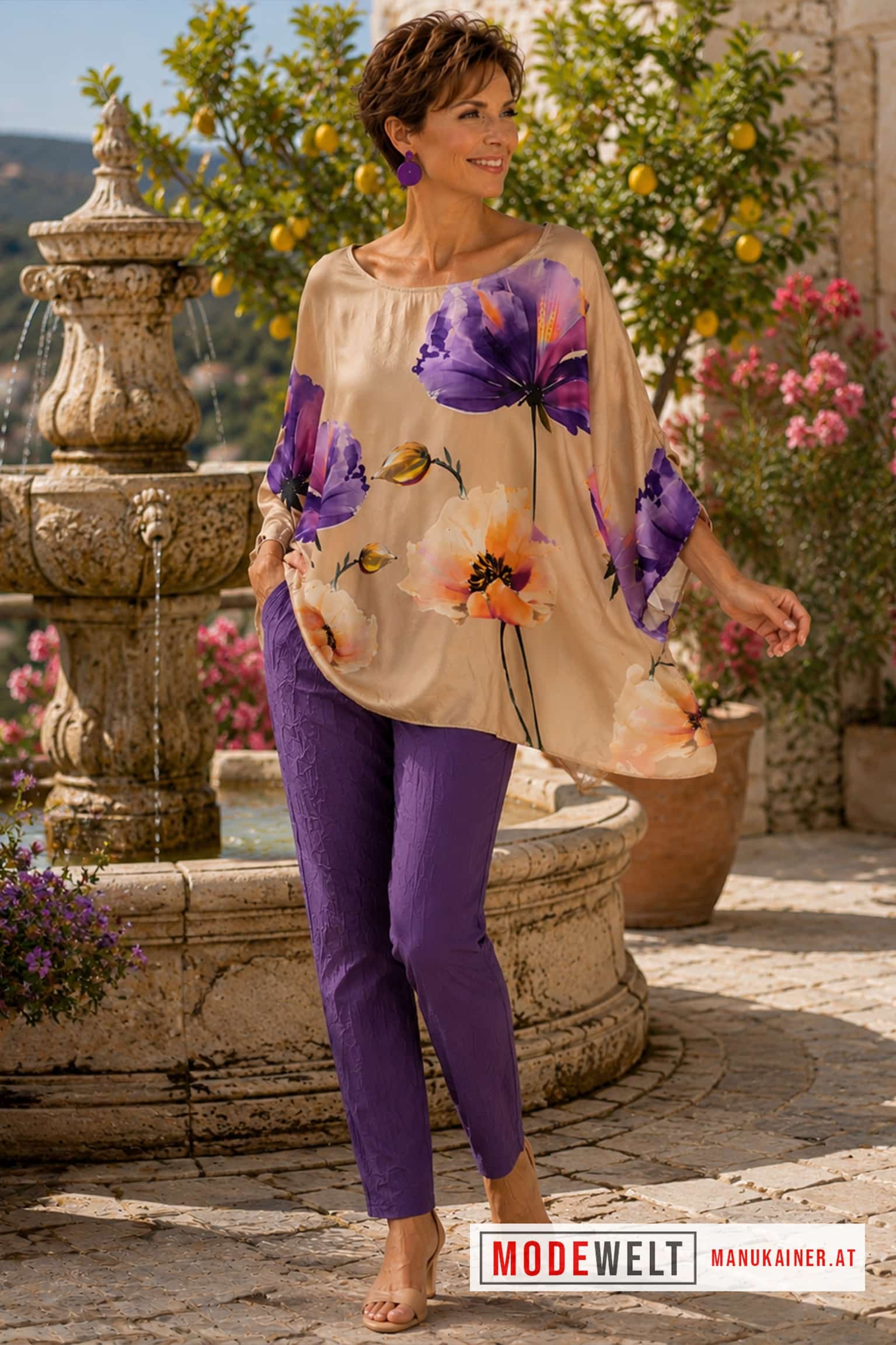 SeidenfeelBlusenShirt Bellissima Lila Dreams |Gr. UNI 38-48+|, Anr.: 4324 – Bild 3