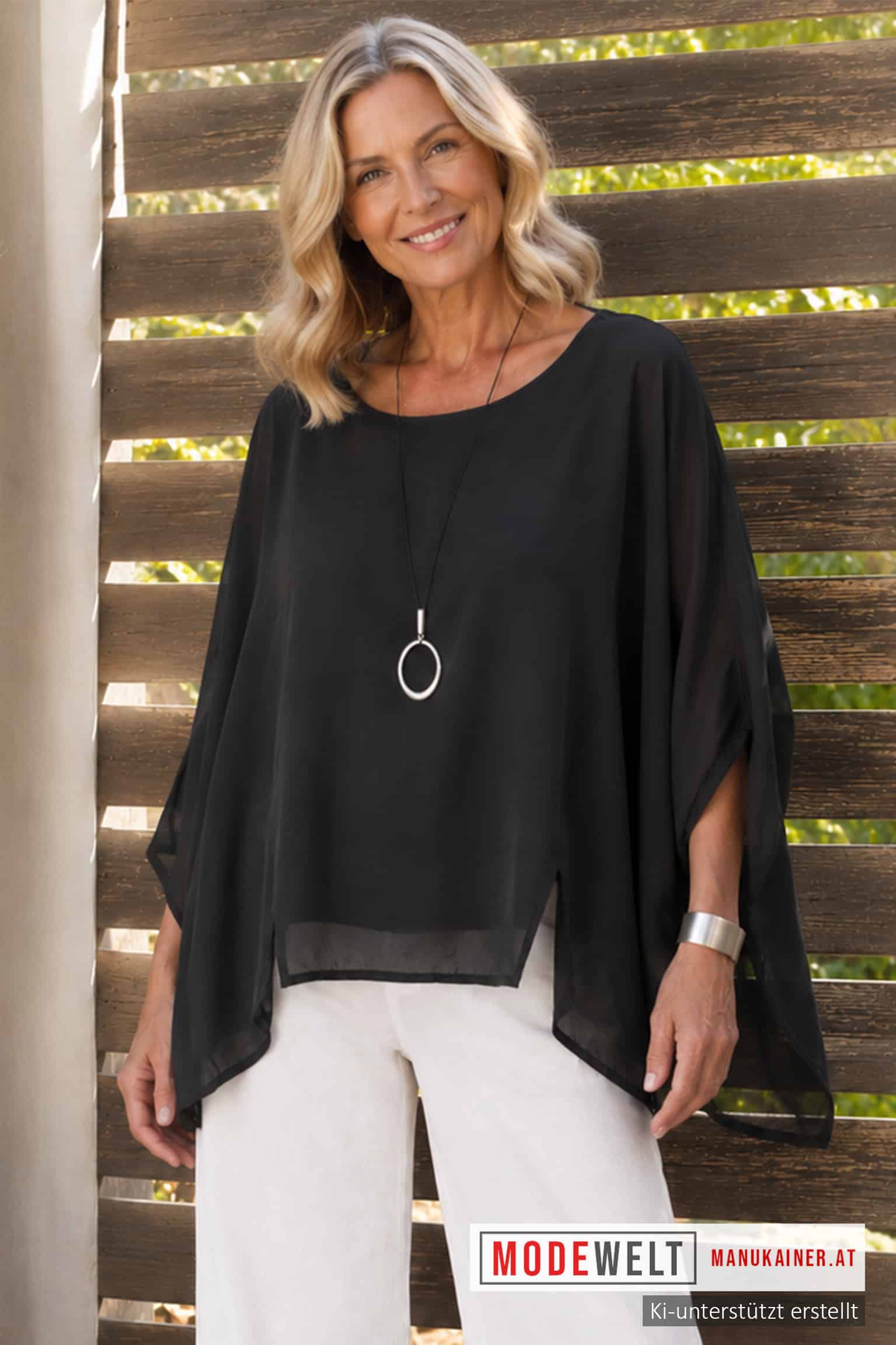 Seidenfeel WendeBluse 2Ways |Gr. UNI 38-46|, Anr.: 4343
