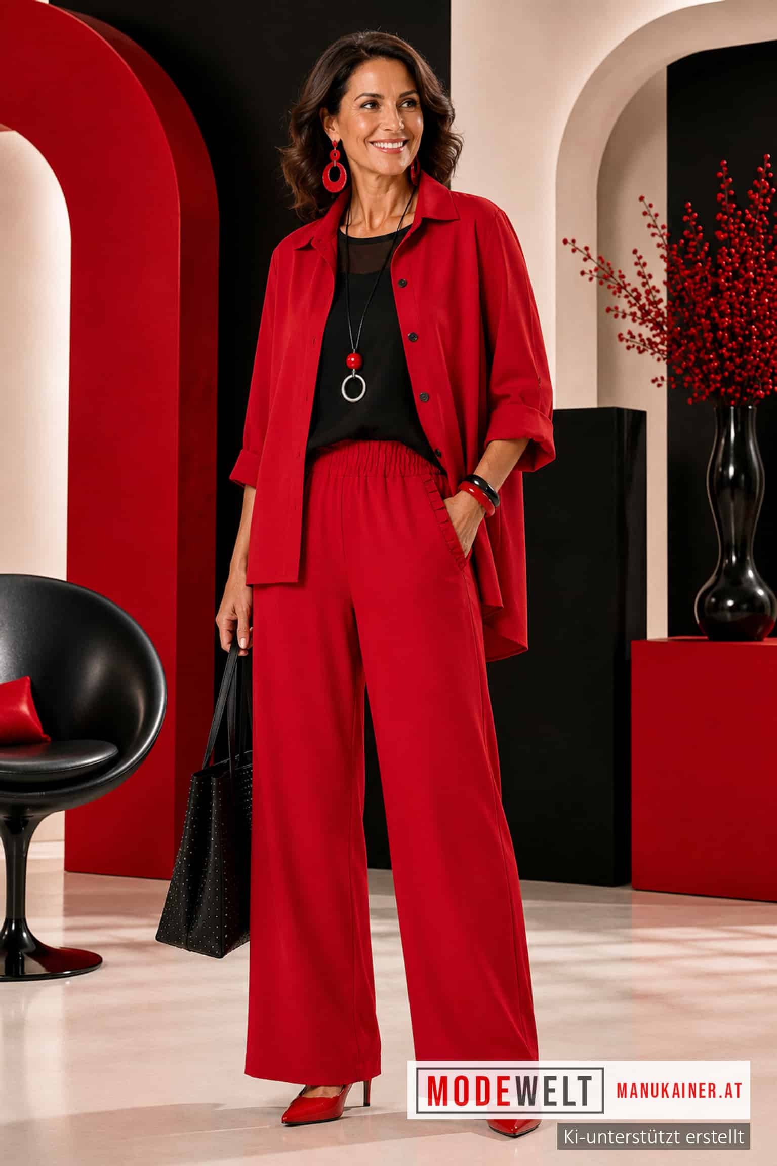 TrendHose Stacy, Rosso |Gr. UNI 40-48|, Anr.: 4345 – Bild 3