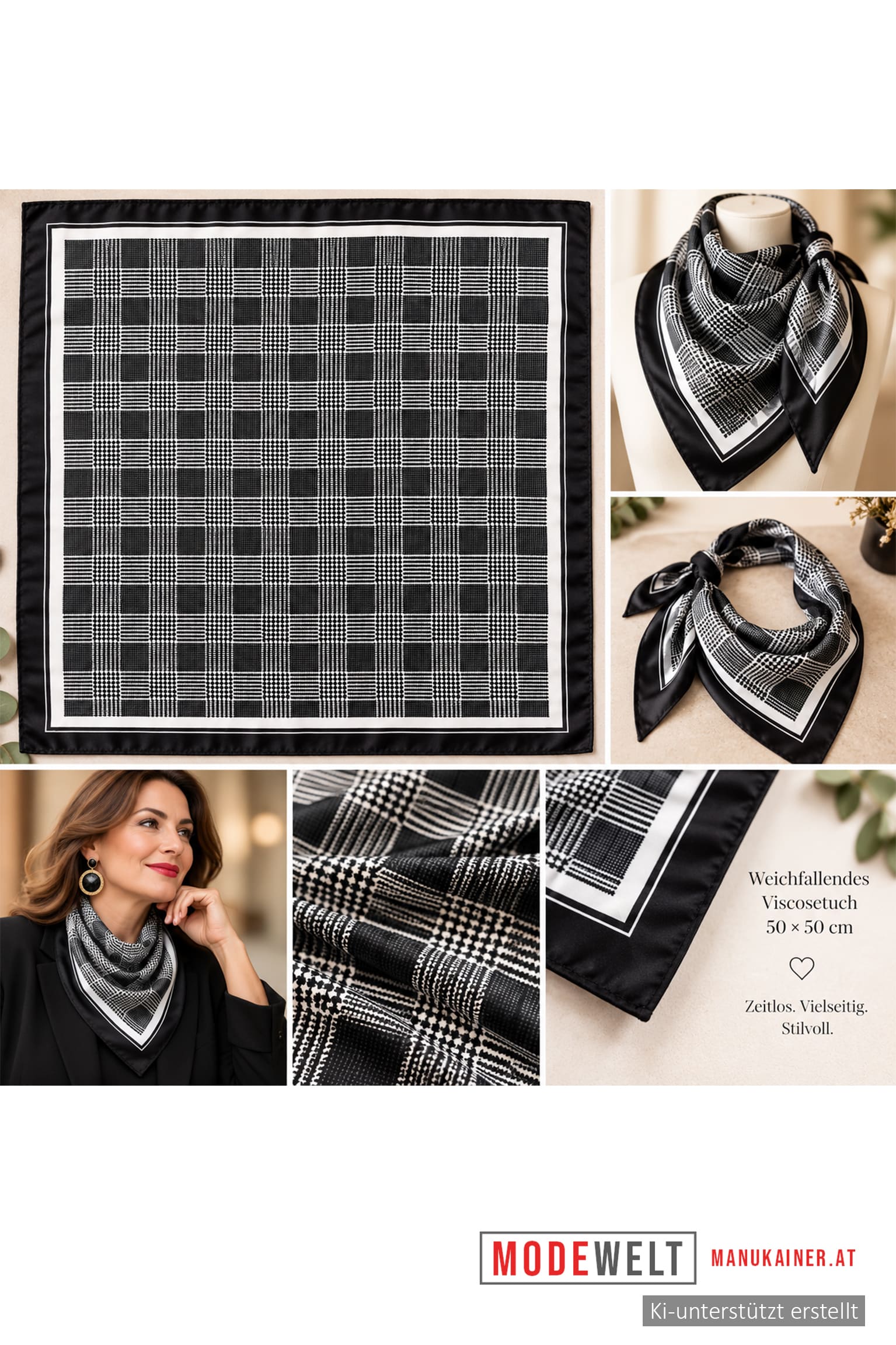Viskosetuch Black&White, Anr.: 4352