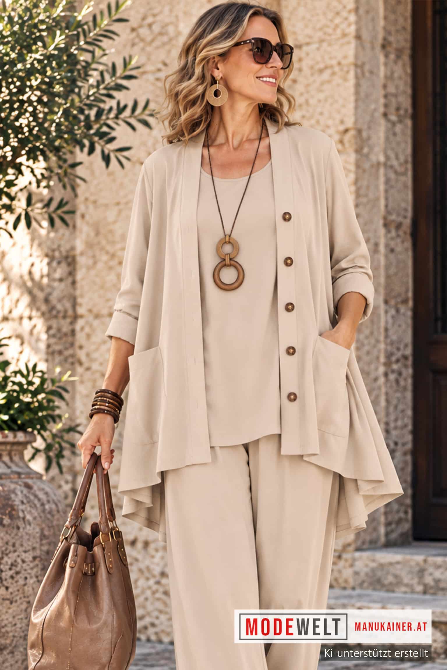 SweaterWeste Flow Beige |Gr. UNI 36-48+|, Anr.: 4357