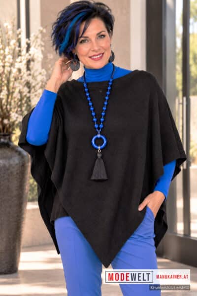 Poncho CAMILLA BLACK |Gr. UNI 38-48+|, Anr.: 4363