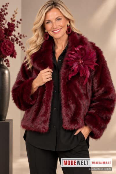 PelzchenJacke Cherie in Bordeaux |Gr. UNI 38-44|, Anr.: 4366