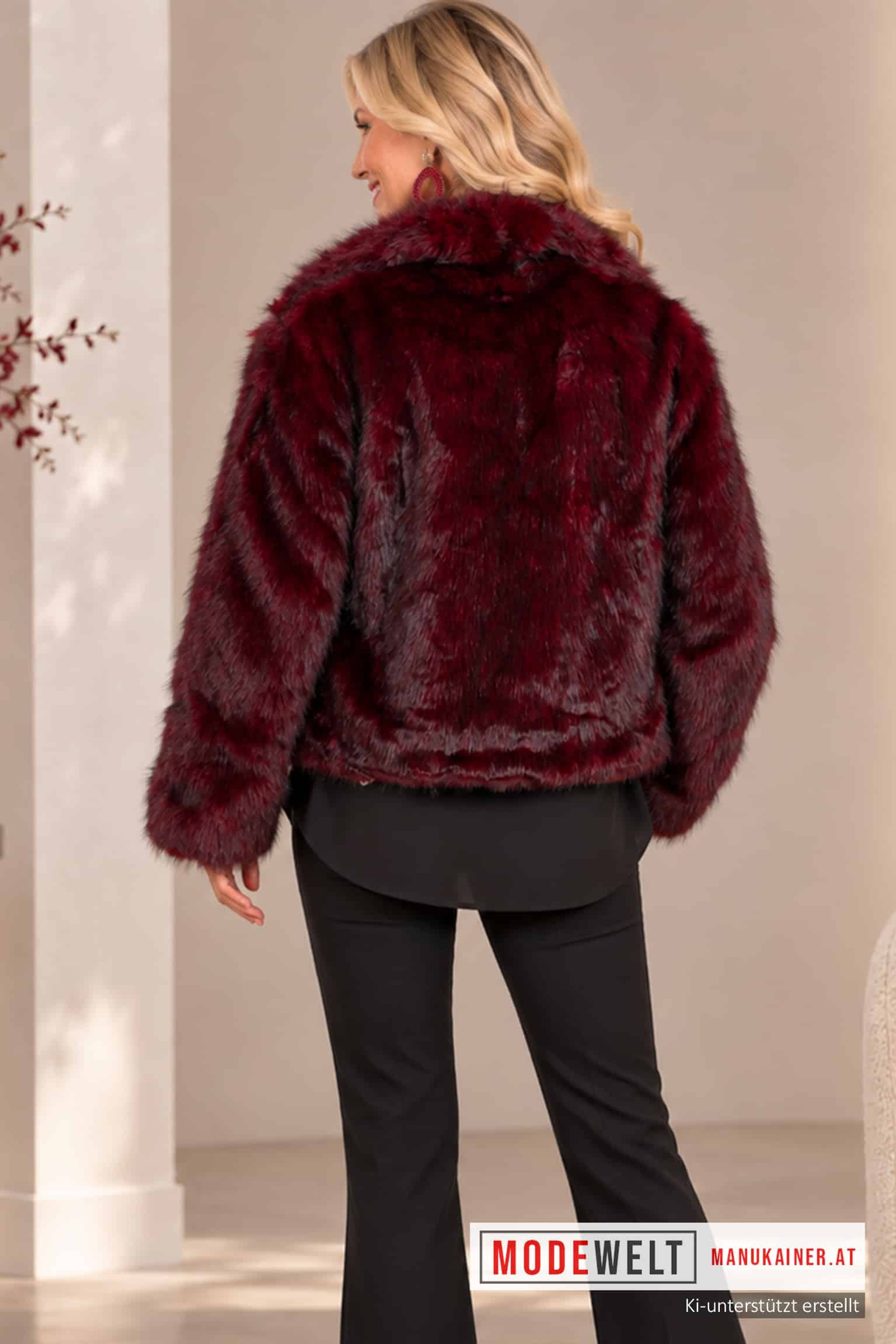 PelzchenJacke Cherie in Bordeaux |Gr. UNI 38-44|, Anr.: 4366 – Bild 3