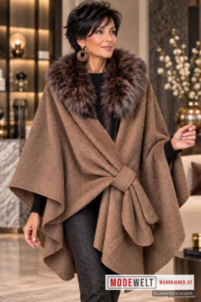 PelzchenPoncho Chocolade Deluxe |Gr. UNI 36-48+|, Anr.: 4369