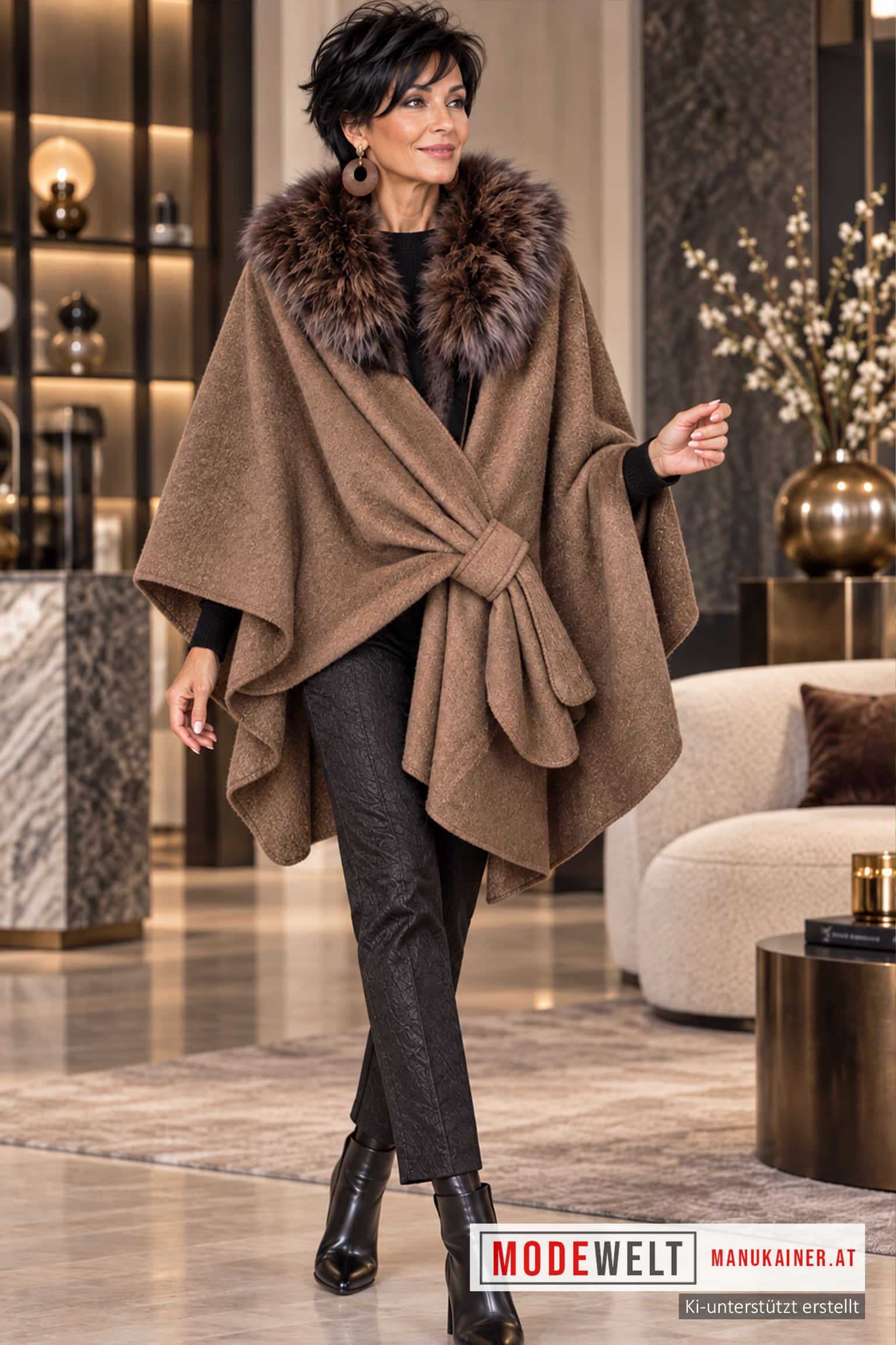 PelzchenPoncho Chocolade Deluxe |Gr. UNI 36-48+|, Anr.: 4369 – Bild 2