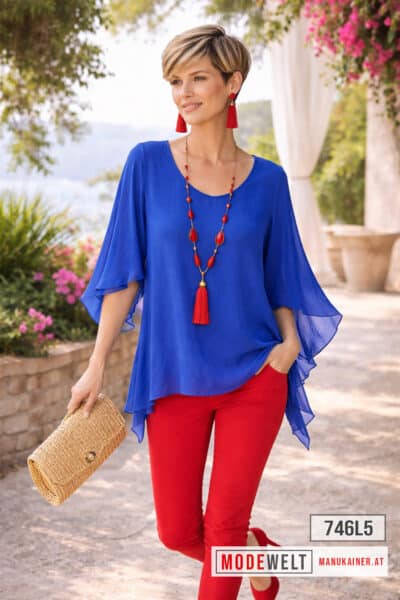 SeidenfeelBluse Summer Dream Royal Blue |Gr. UNI 36-44|, Anr.: 4261